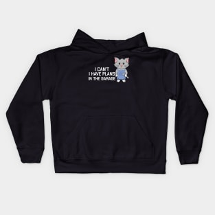 i cant i have plans in the garage Kids Hoodie